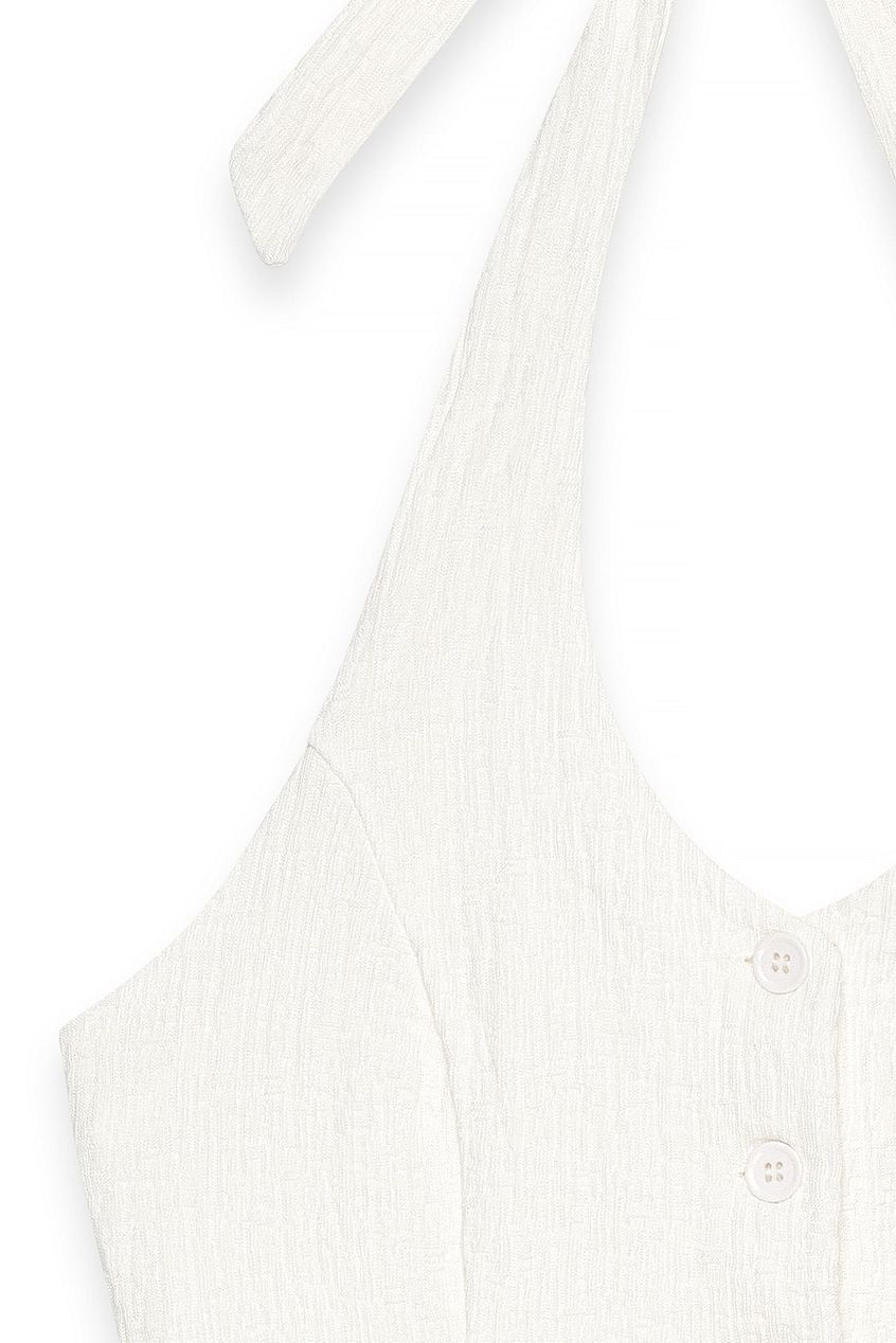 Na-kd Halterneck Structure Button Top