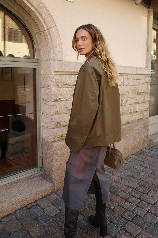 Na-kd High Neck Oversized Short Trenchcoat