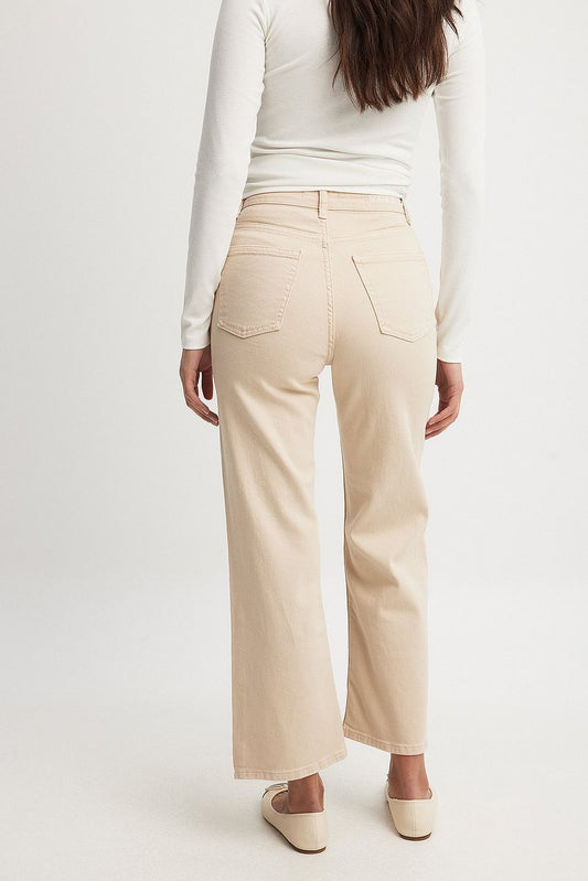 Straight High Waist Cropped Jeans