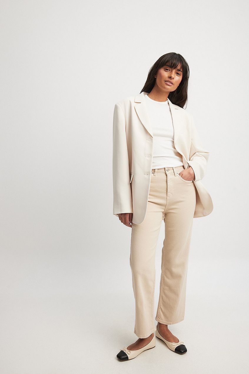 Straight High Waist Cropped Jeans