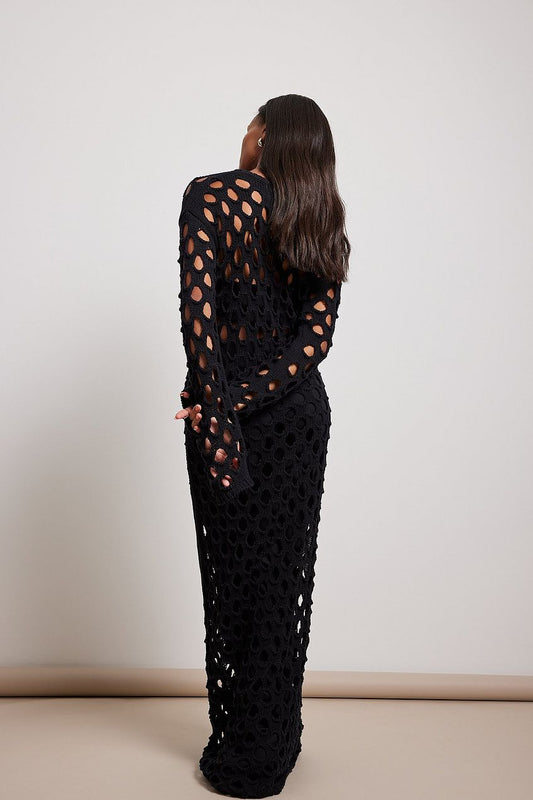 Hole Knitted Maxi Dress