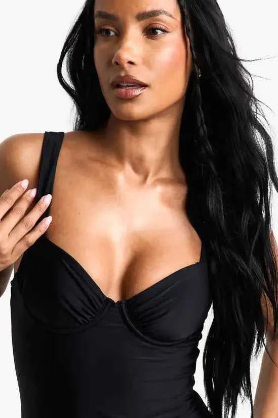 boohoo Petite Swimwear Essentials Balcony Swimsuit