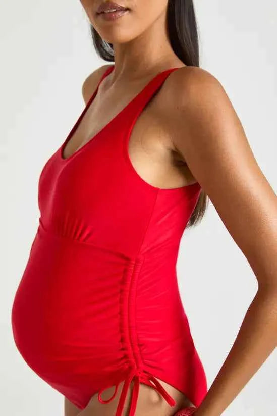 boohoo Maternity Ruched Tie Side Swimsuit