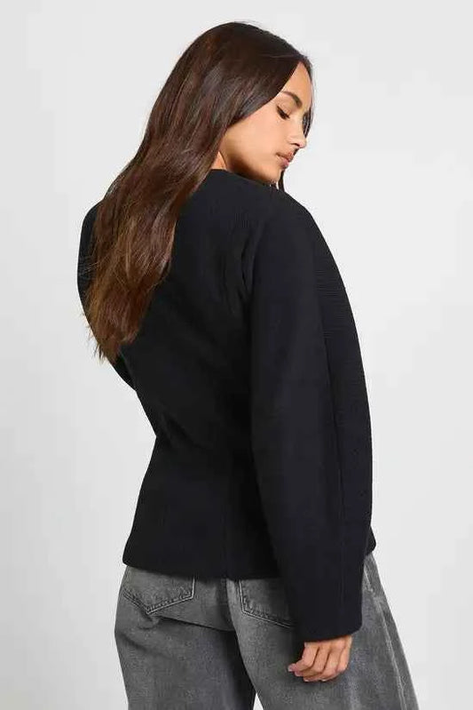 boohoo Wool Look Cinched Waist Jacket
