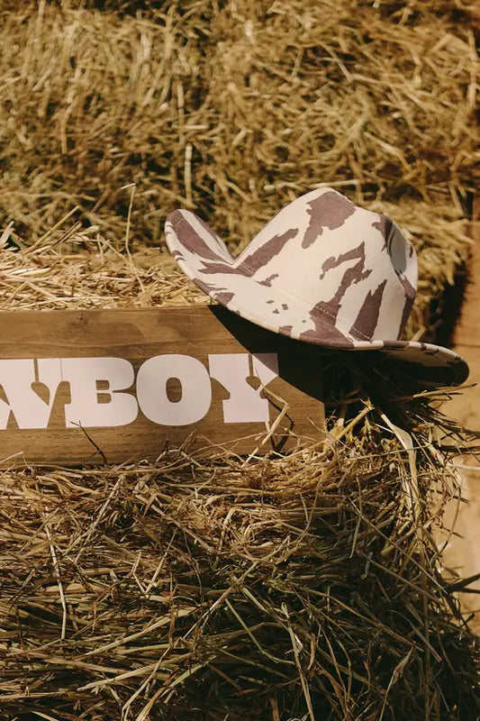 boohoo Cow Print Cowboy Hat