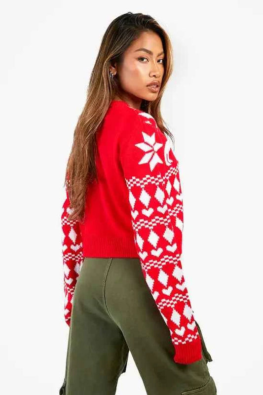 boohoo - Fairisle Crop Christmas Jumper