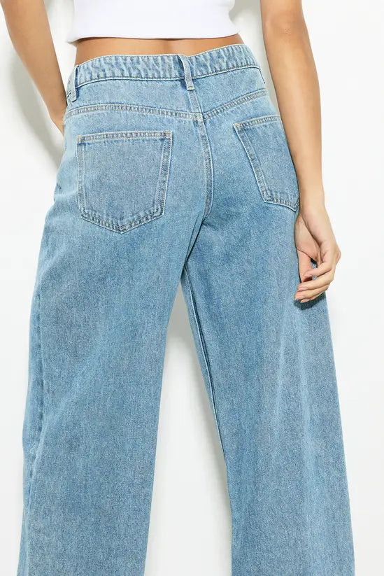 boohoo Basics Mid Waist Boyfriend Jean