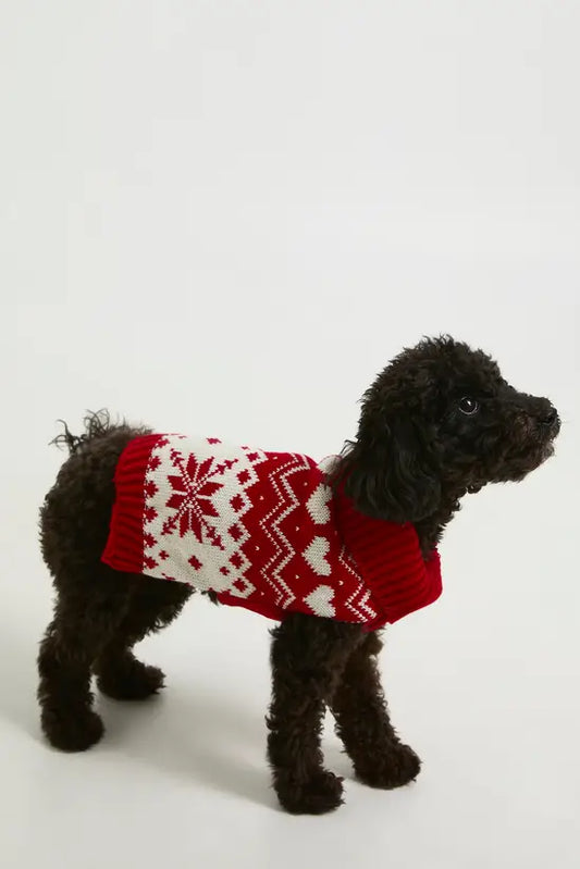 boohoo Heart Fairisle Christmas Dog Jumper