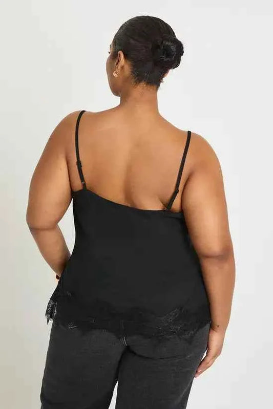 boohoo Plus Lace Trim Cami Top