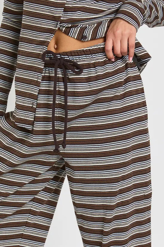 boohoo Stripe Rib Button Trouser