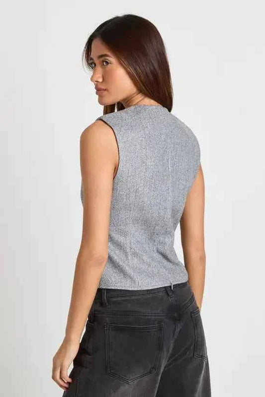boohoo Wool look Sleeveless Wrap Top