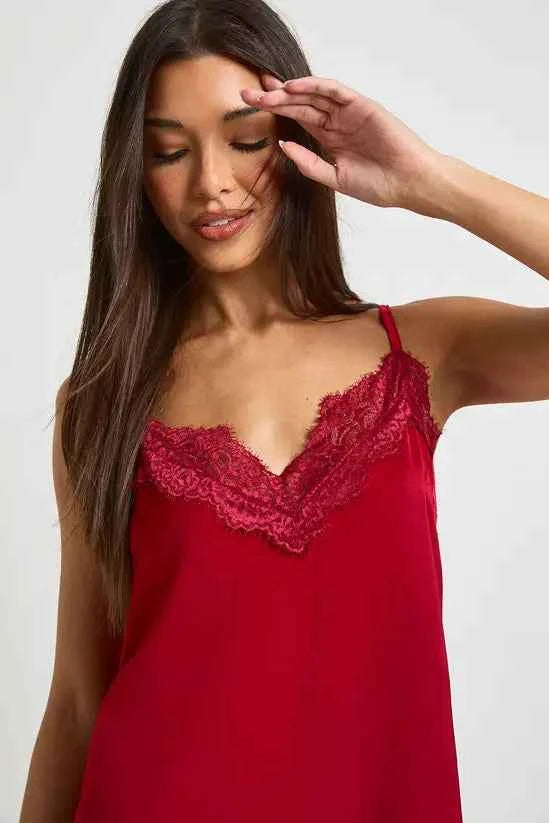 Boohoo Satin Lace Detail Nightie
