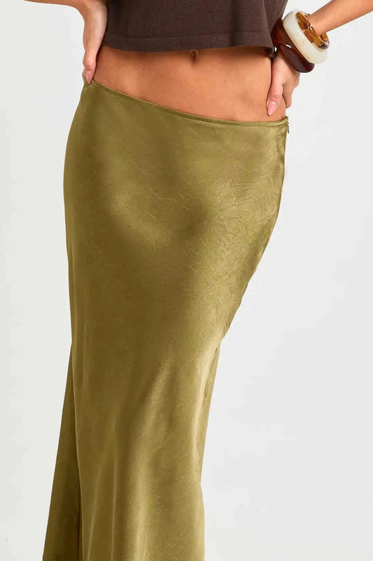 boohoo Satin Maxi Skirt