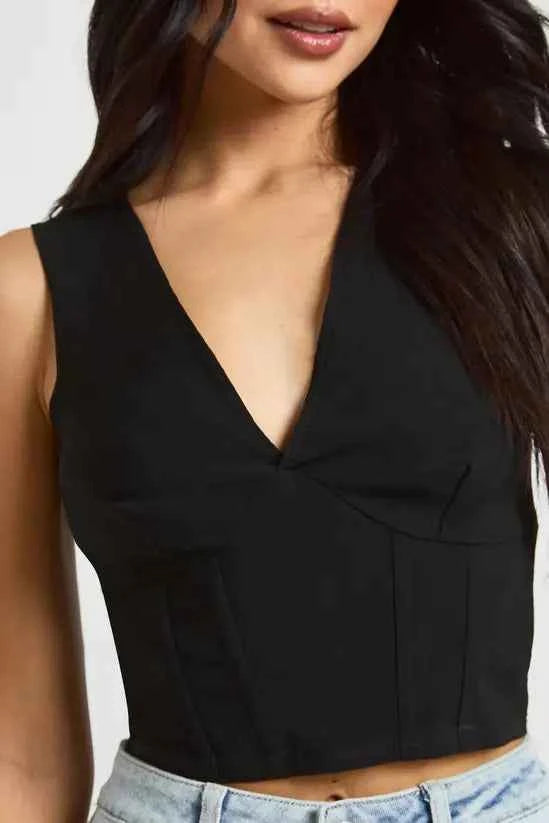 boohoo Bengaline Plunge Corset