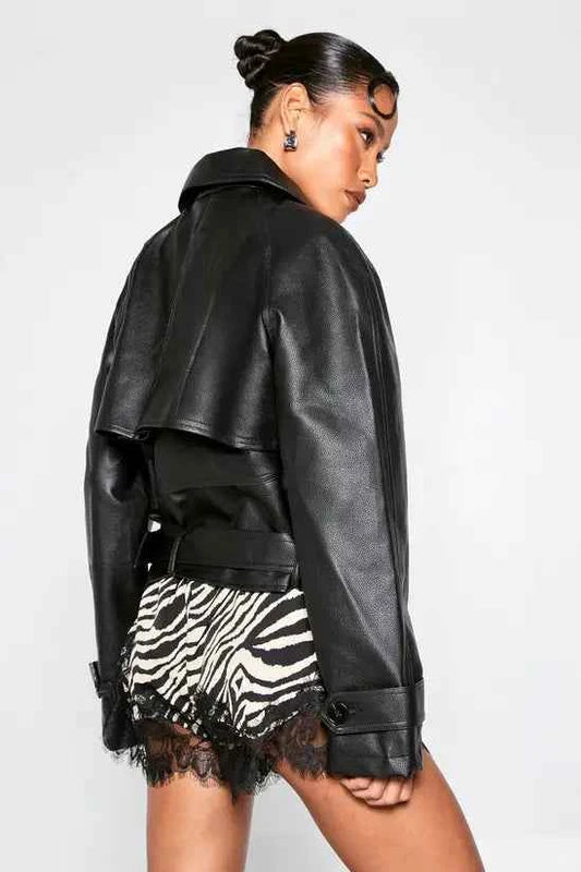 Boohoo Zebra Lace Trim Flippy Shorts
