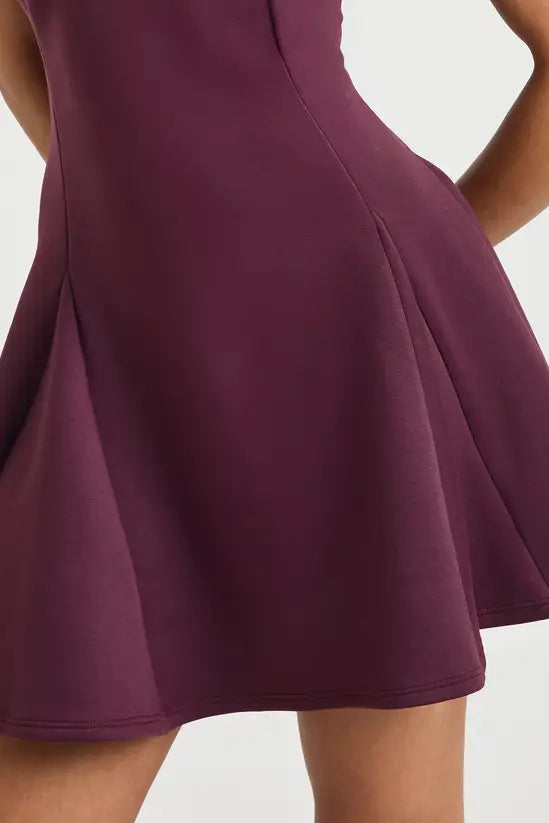 boohoo Halterneck Plunge Front Godet Hem Skater Dress