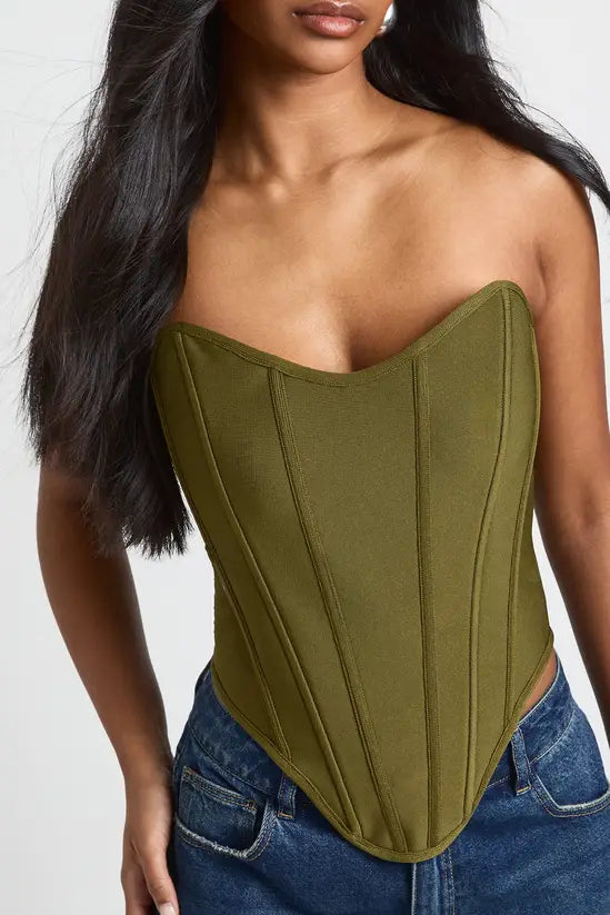 Boohoo Bandeau Bandage Corset Top