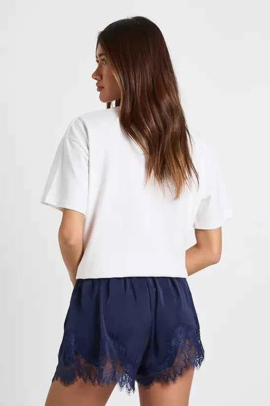 boohoo Satin Lace Flippy Short