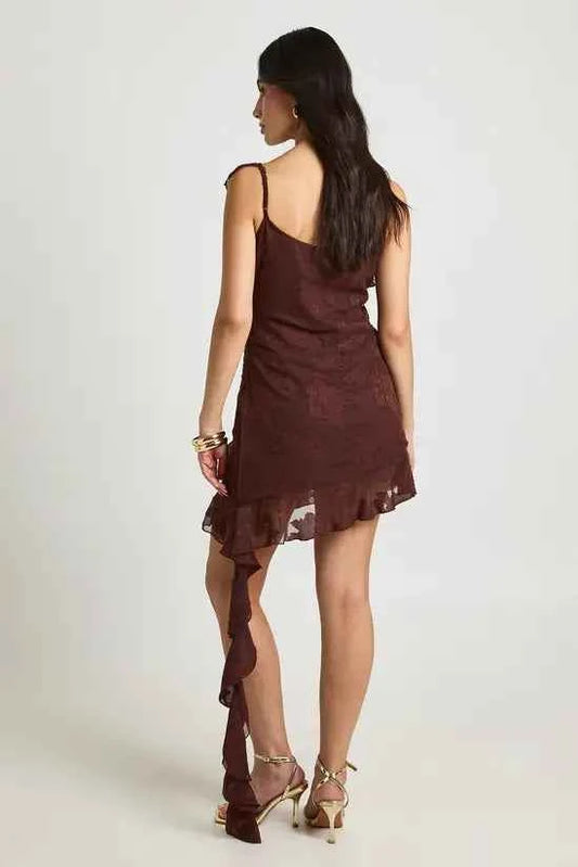 Boohoo - Floral Burnout Ruffle Detail Slip Dress