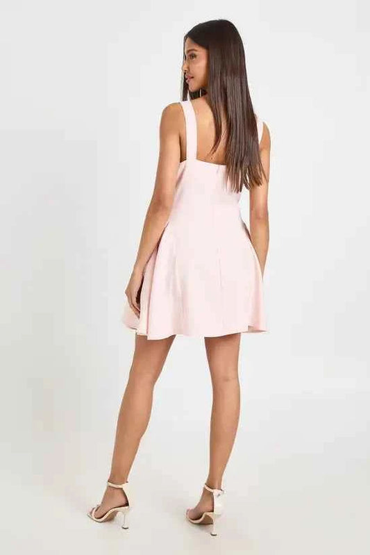 boohoo Square Neck Full Skirt Mini Dress