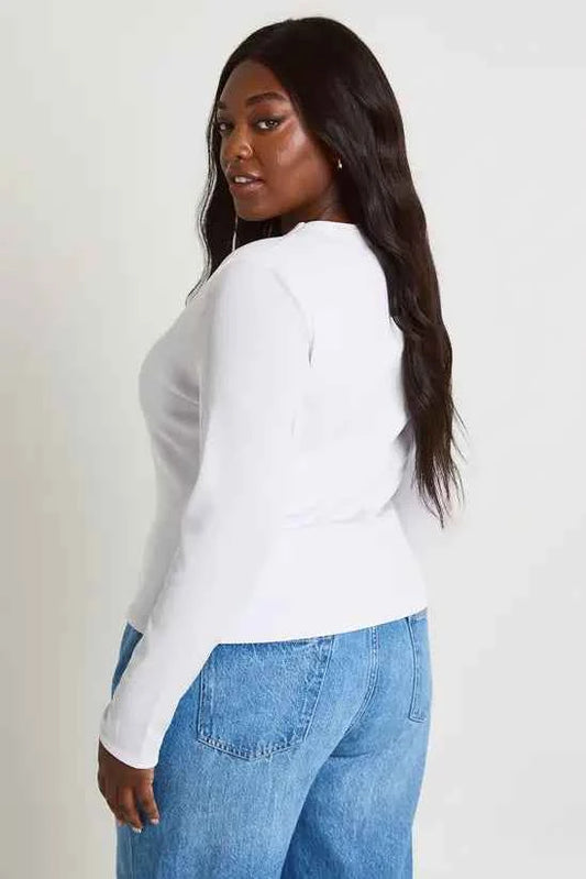 boohoo Plus Double Layer Rib Button Down Top