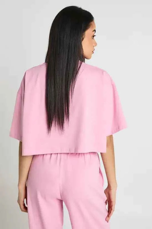 boohoo Basic Oversized Boxy Crop T-Shirt