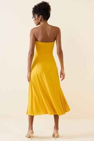 Joely Bandeau Midaxi Dress in Golden Yellow
