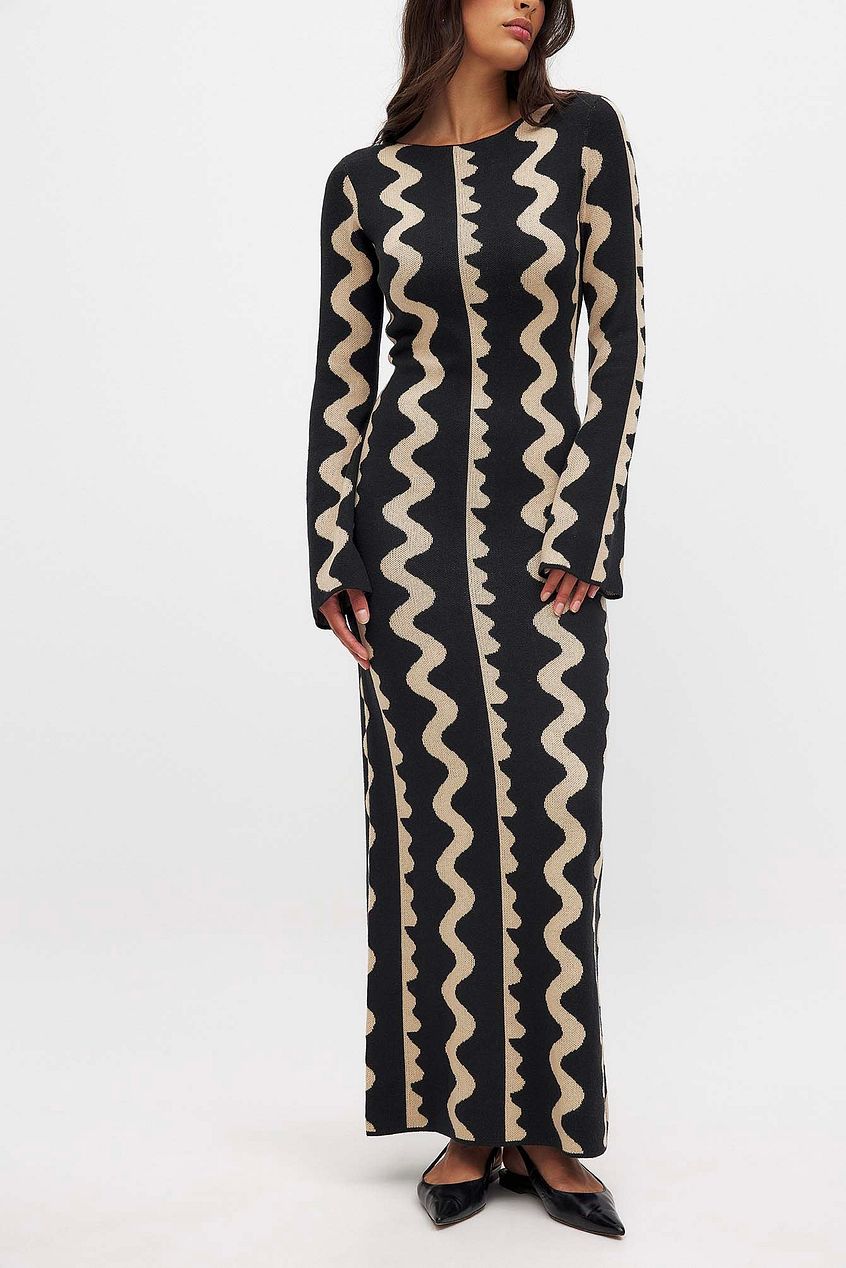 Na-kd Jacquard Knitted Maxi Dress
