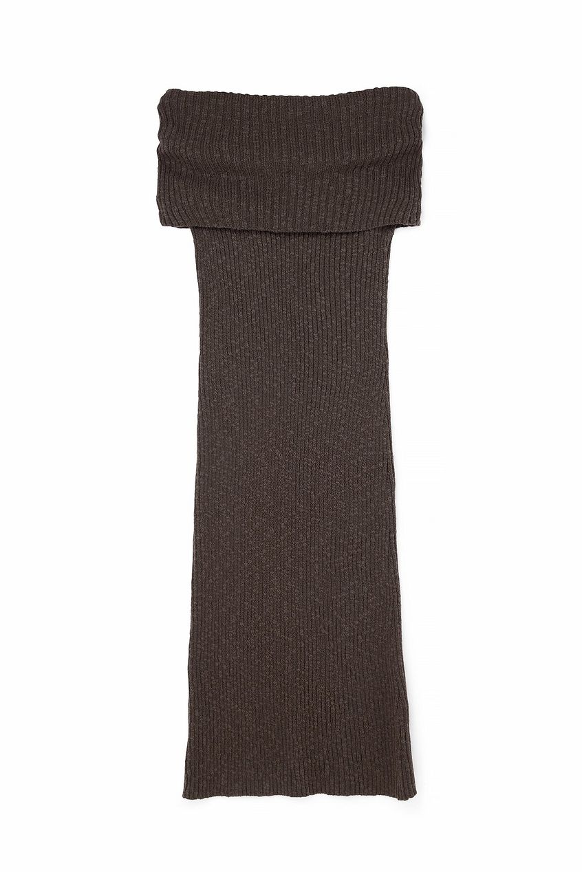 Knitted Off Shoulder Maxi Dress