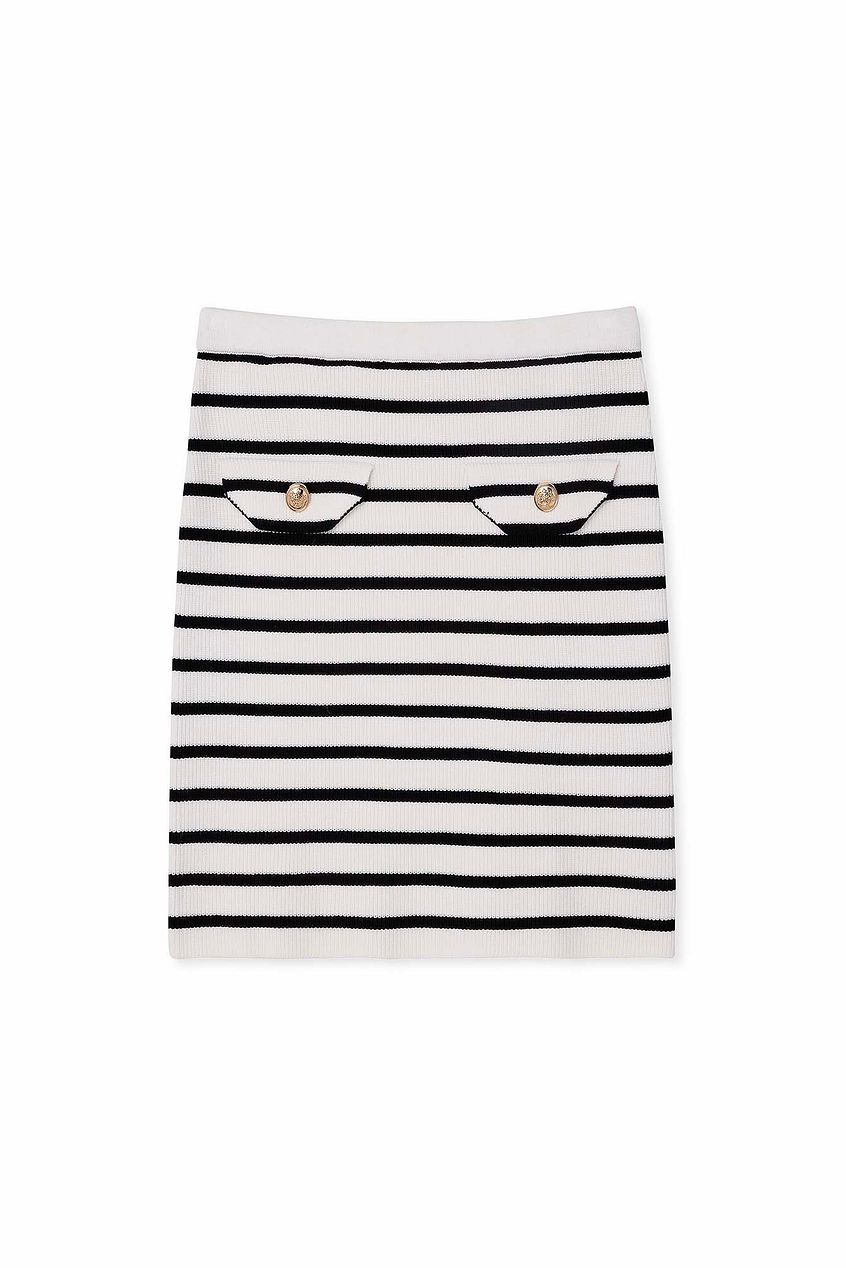 Knitted Striped Mini Skirt