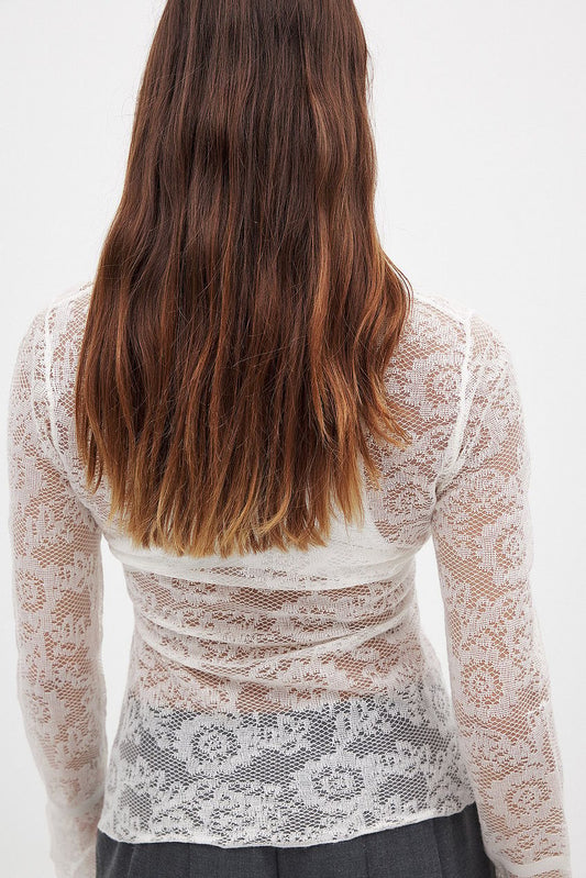 Lace Knitted Round Neck Top