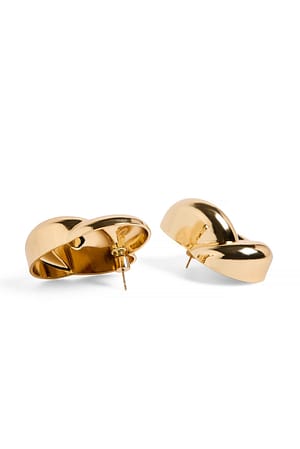 Large Swirl Earrings Gold