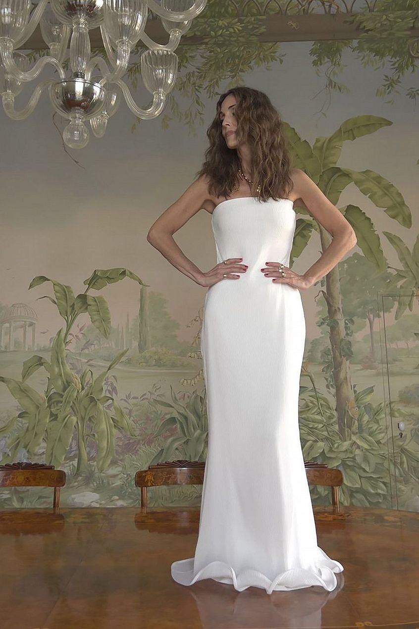 Bandeau Frill Hem Maxi Dress
