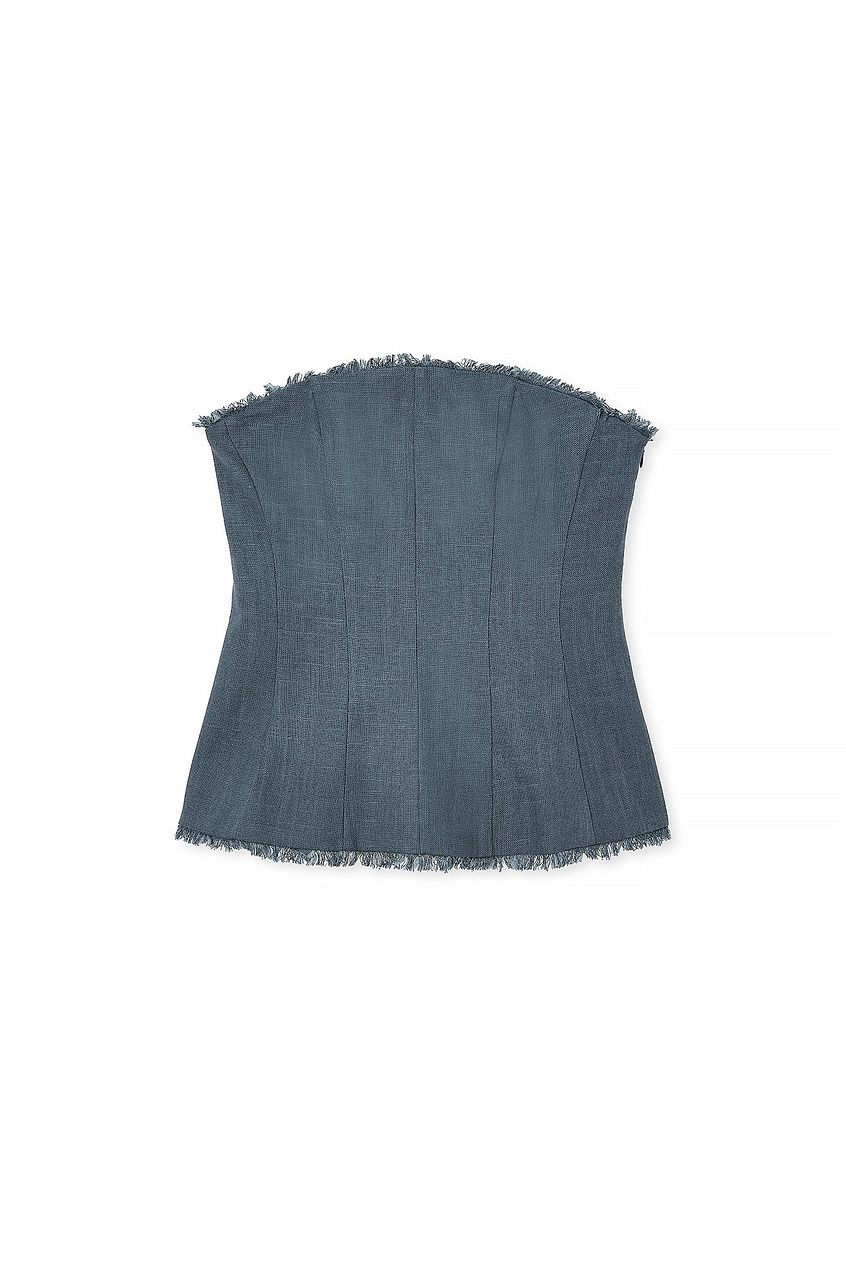 Linen Blend Bandeau Top