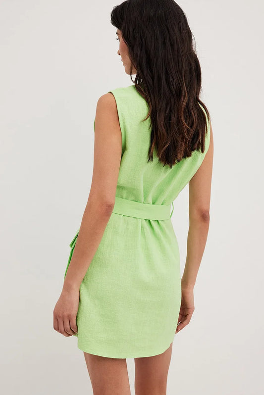Linen Blend Cargo Dress