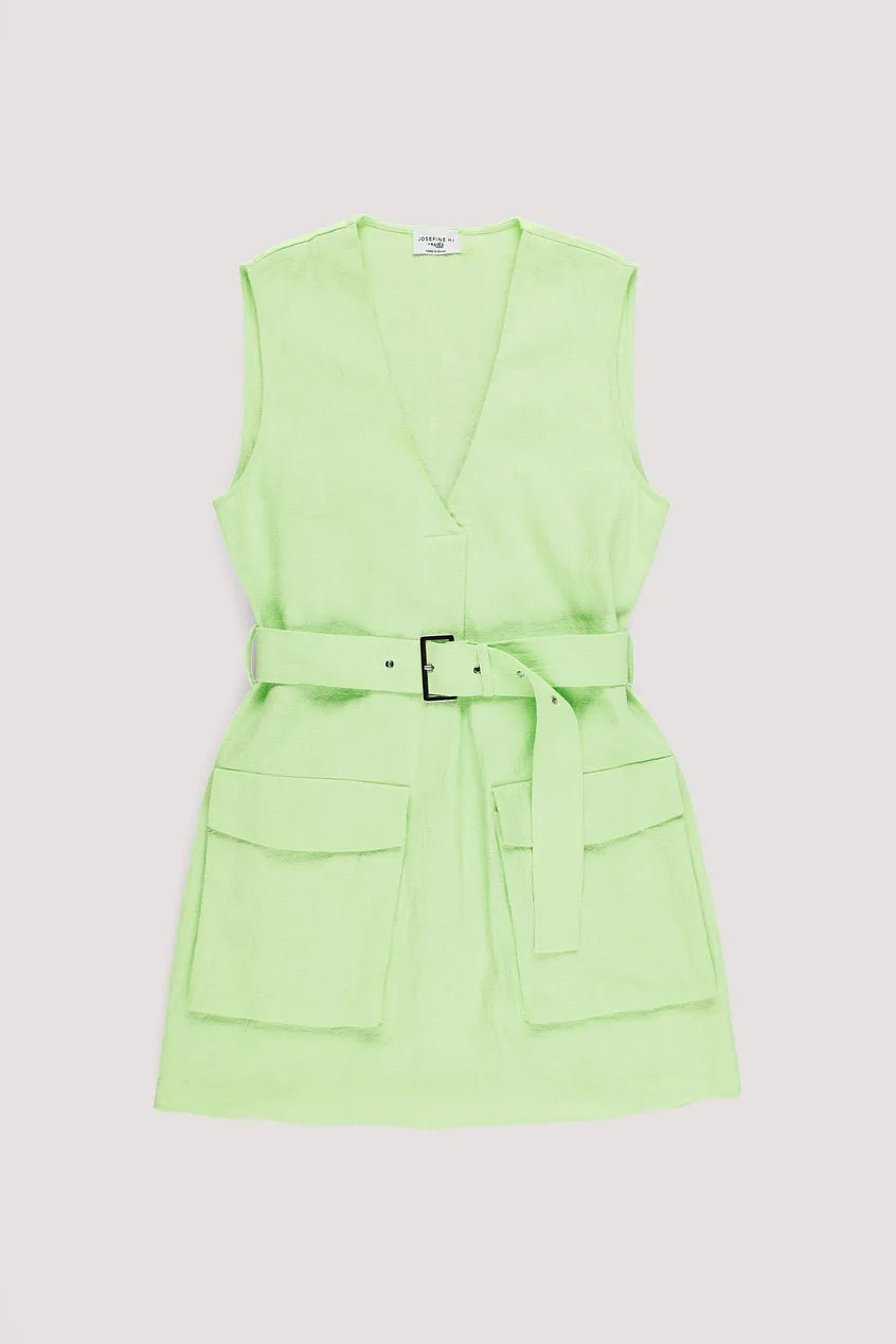 Linen Blend Cargo Dress