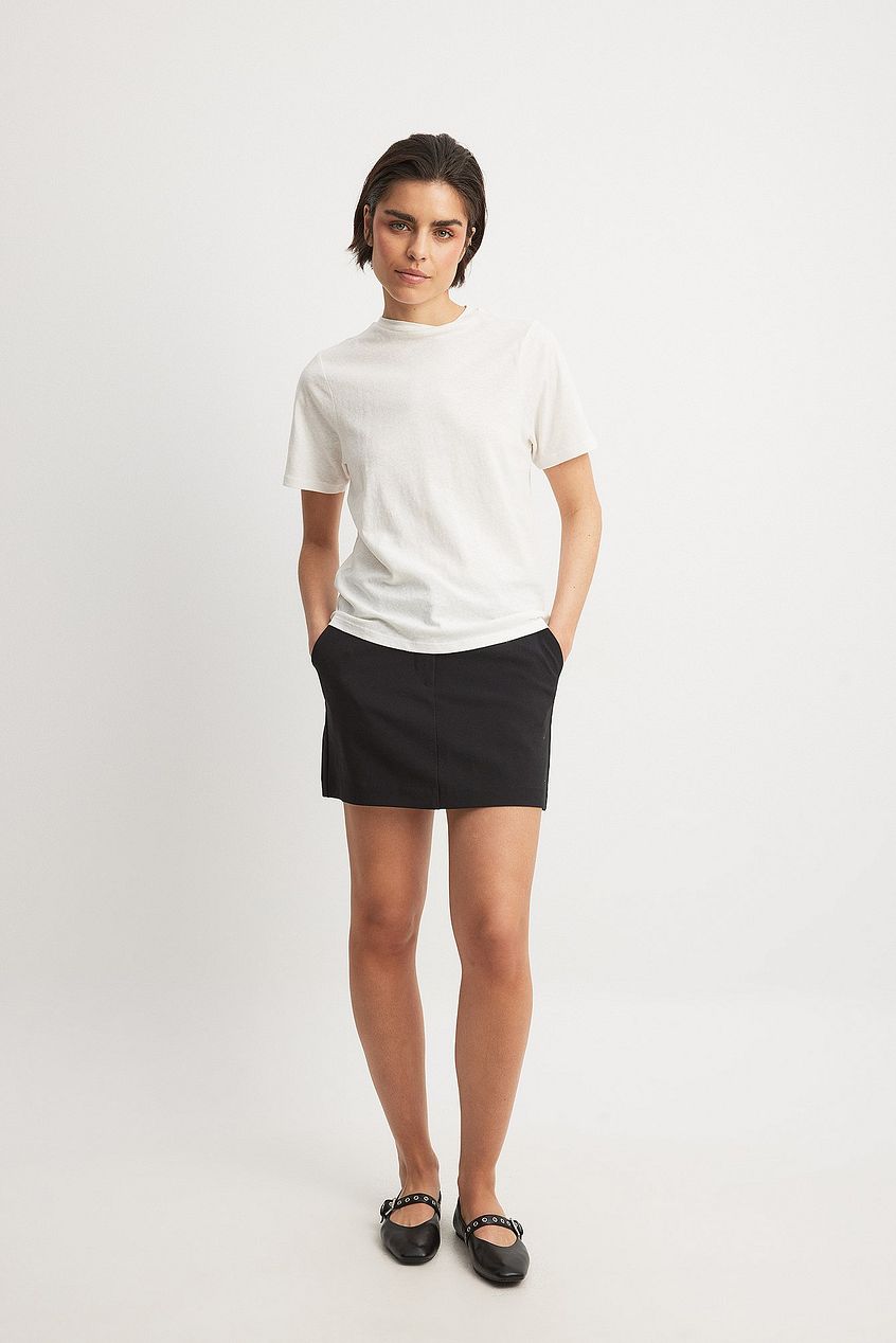 Linen Blend Round Neck T-shirt