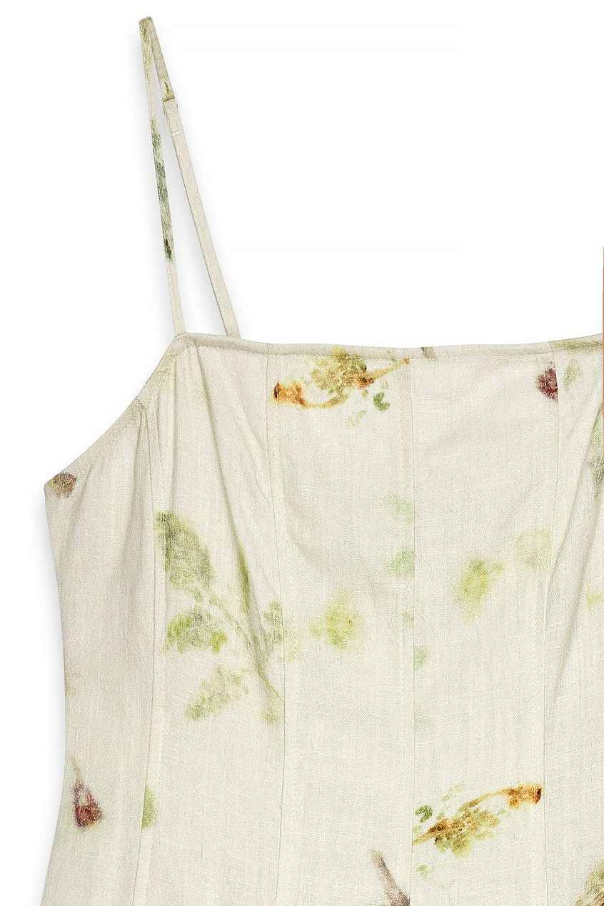 Na-kd Linen Blend Seam Detail Maxi Dress