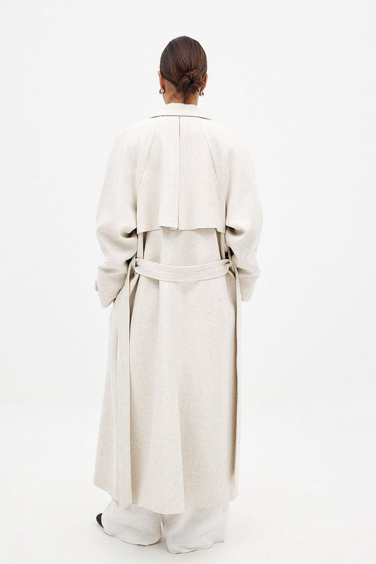 Na-kd Linen Blend Trenchcoat