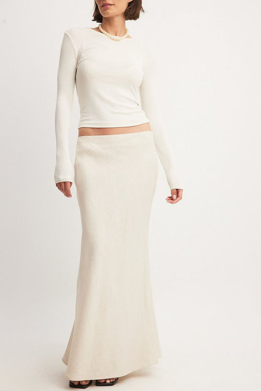 Linen Mermaid Shape Maxi Skirt