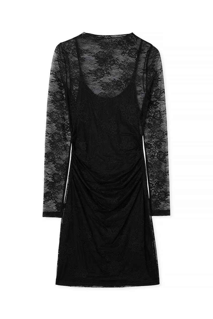 Na-kd Long Sleeve Lace Mini Dress