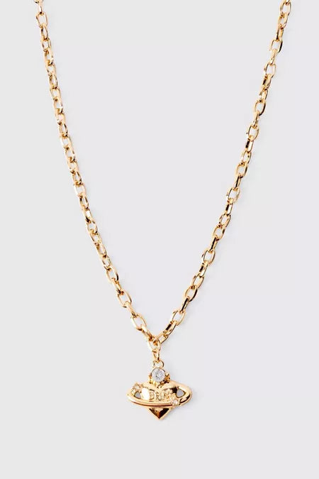 BHM Heart Orbit Pendant Necklace In Gold