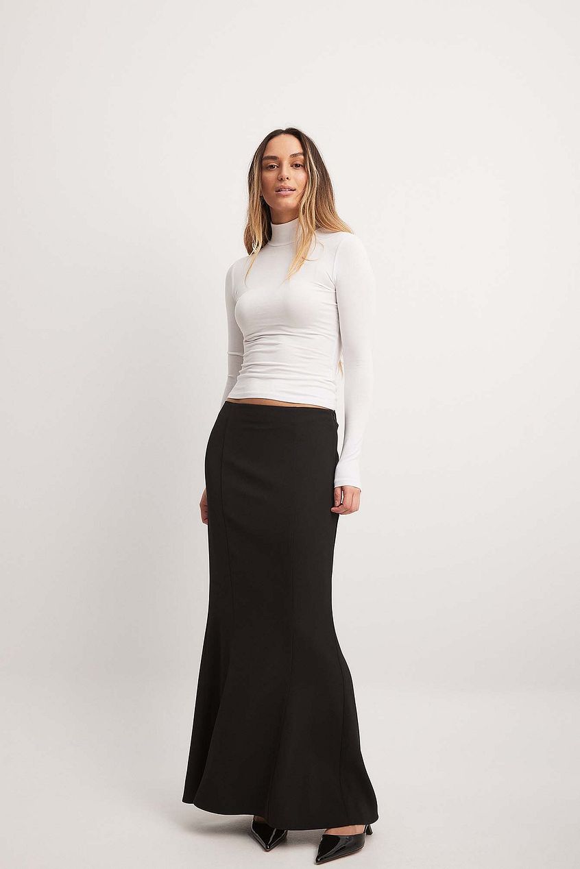 Mermaid Shaped Low Waist Maxi Skirt
