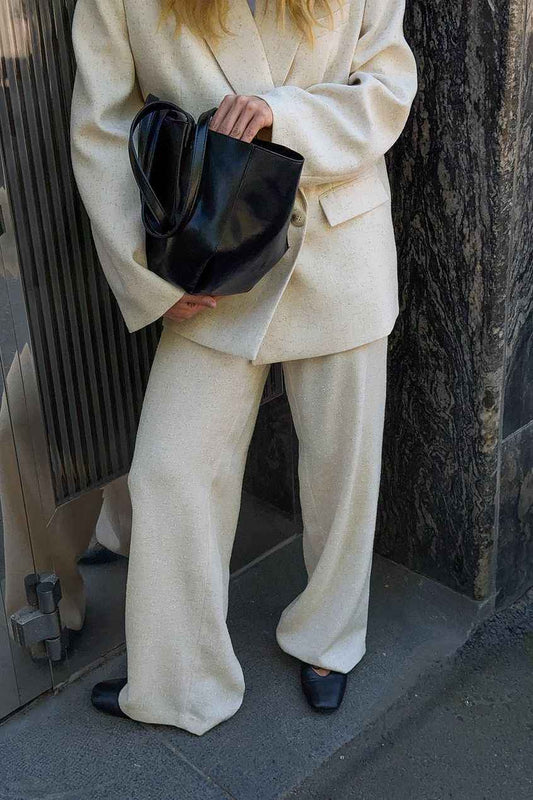 Na-kd Mid Waist Wide Leg Structured Pants