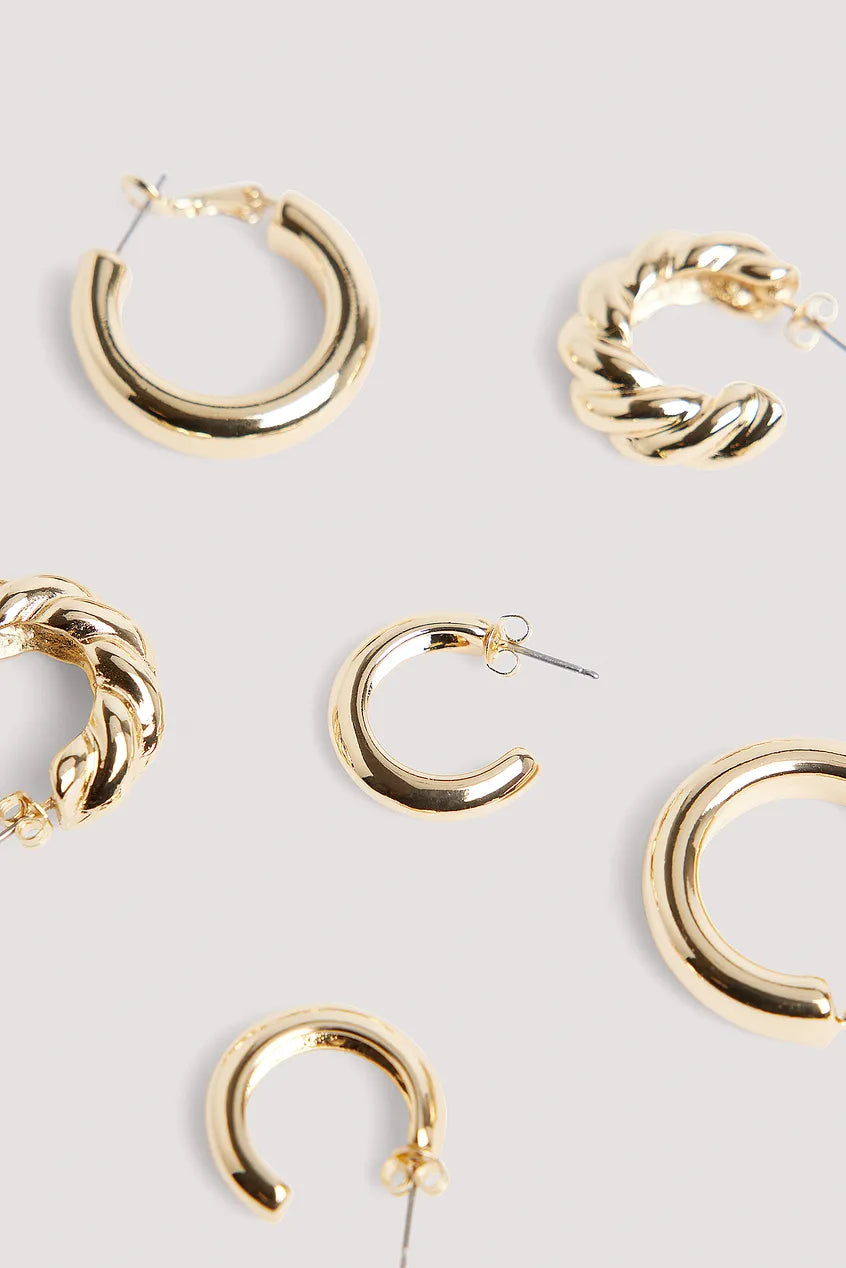 3-pack Mixed Size Hoops Gold