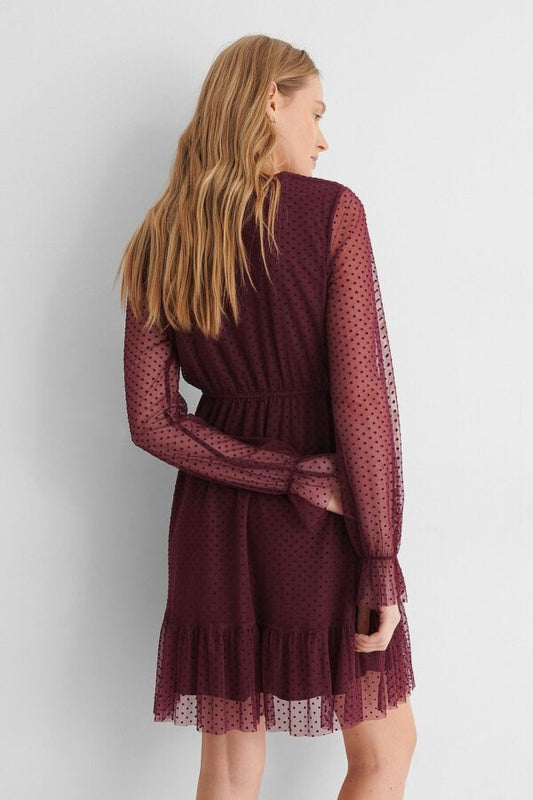 Dot Detail Chiffon Dress