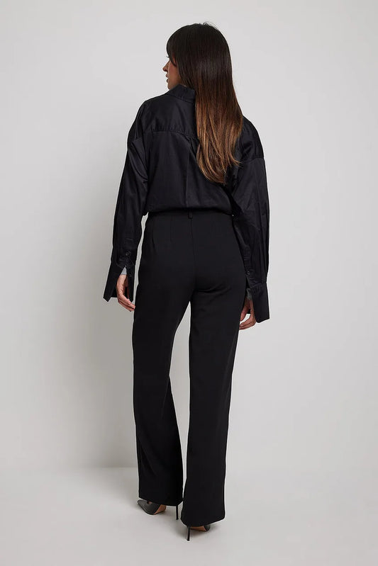 Fitted Wide Leg Suit Pants