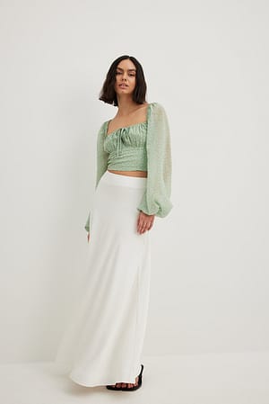 Gathered cup chiffon Blouse
