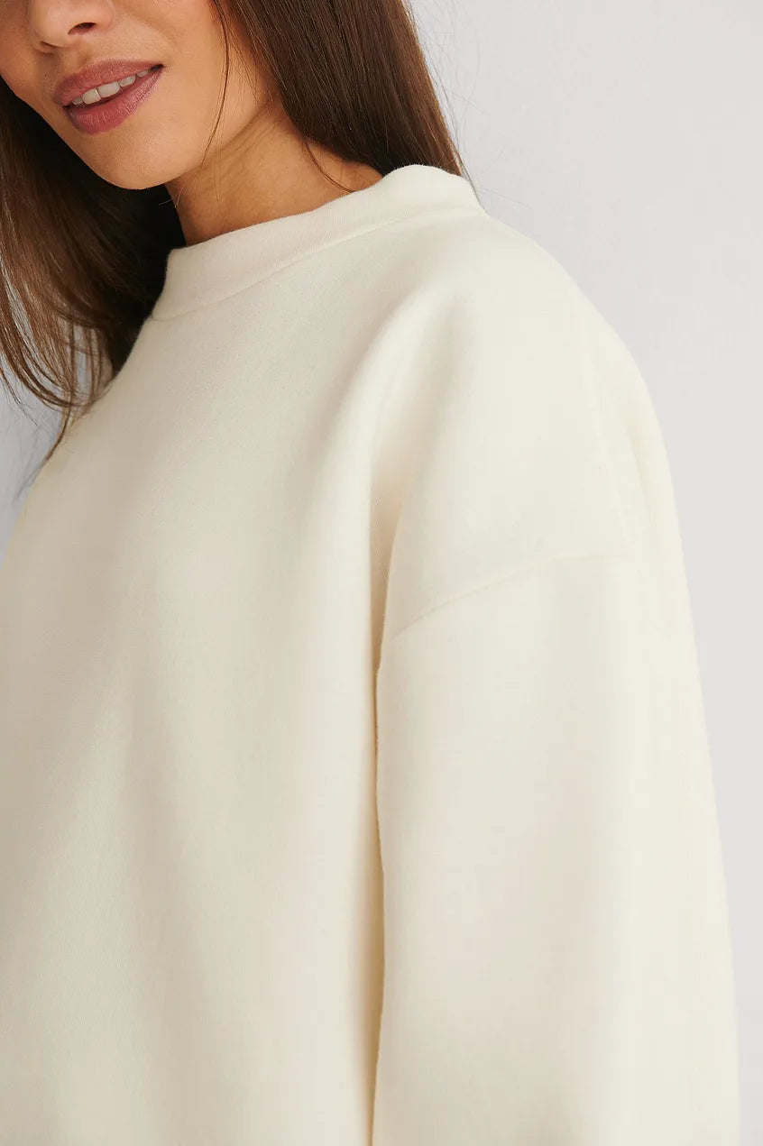 High Neck Detail Sweatshirt Offwhite