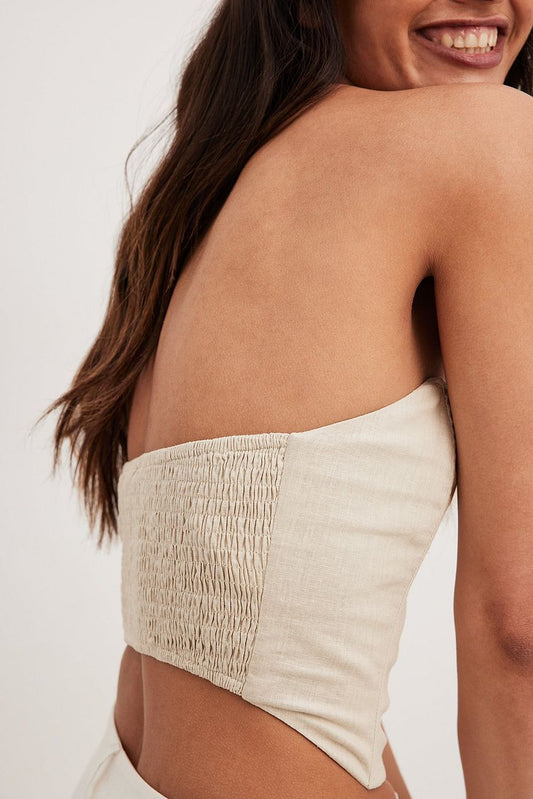 Linen Blend Corset Top